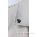 Jaqueta de couro sintético creme para mulheres